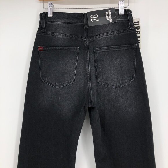 Urban Outfitters BDG High Waisted Cowboy Jeans in Black Charcoal Stretch NWT 26 - Picture 10 of 16